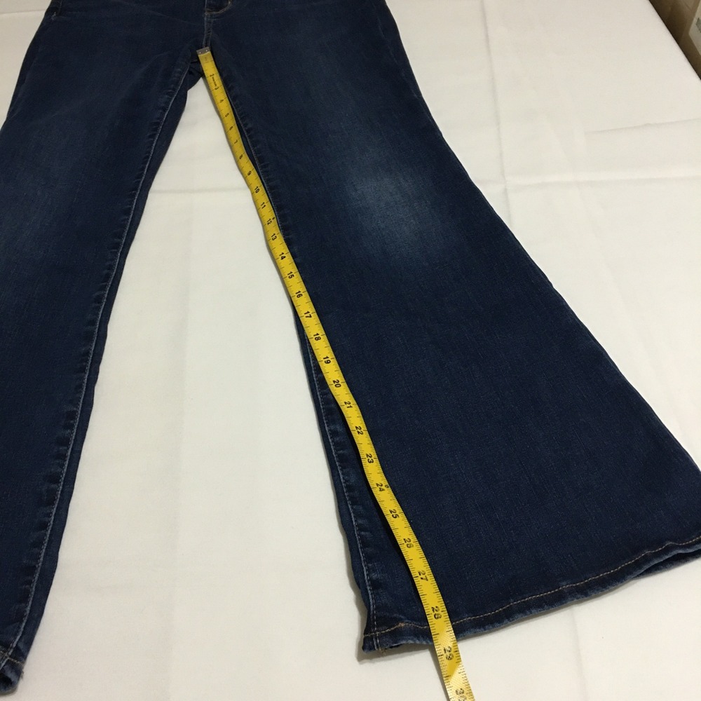 American Eagle Super High-Rise Flare Jeans 8 Short Dark Wash Next Level Stretch - Picture 10 of 11